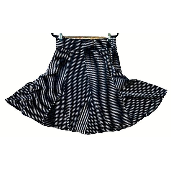 BCBGMaxazria Polka Dot Flowy Mini Skirt Black White Dots Womens Size L - Picture 2 of 7